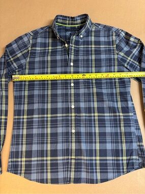 Tommy Hilfiger Men’s Blue Plaid Button-Down Shirt - custom fit (X small)